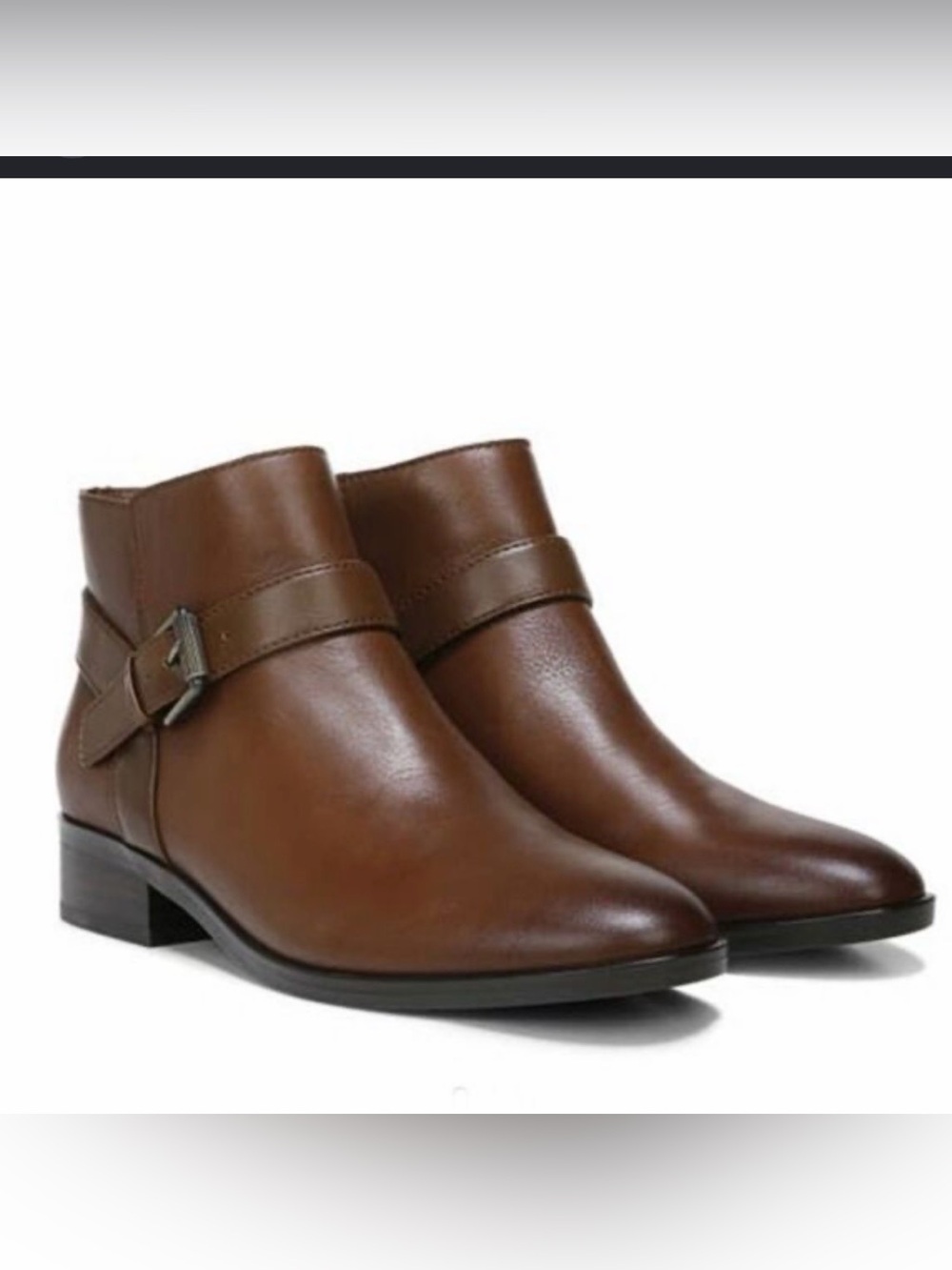 Naturalizer Men's Cognac Leather Chukka Boots with Buckle